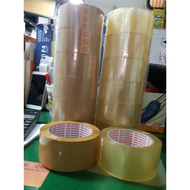 

Lakban/OPP Merk Daimaru Bening/Coklat