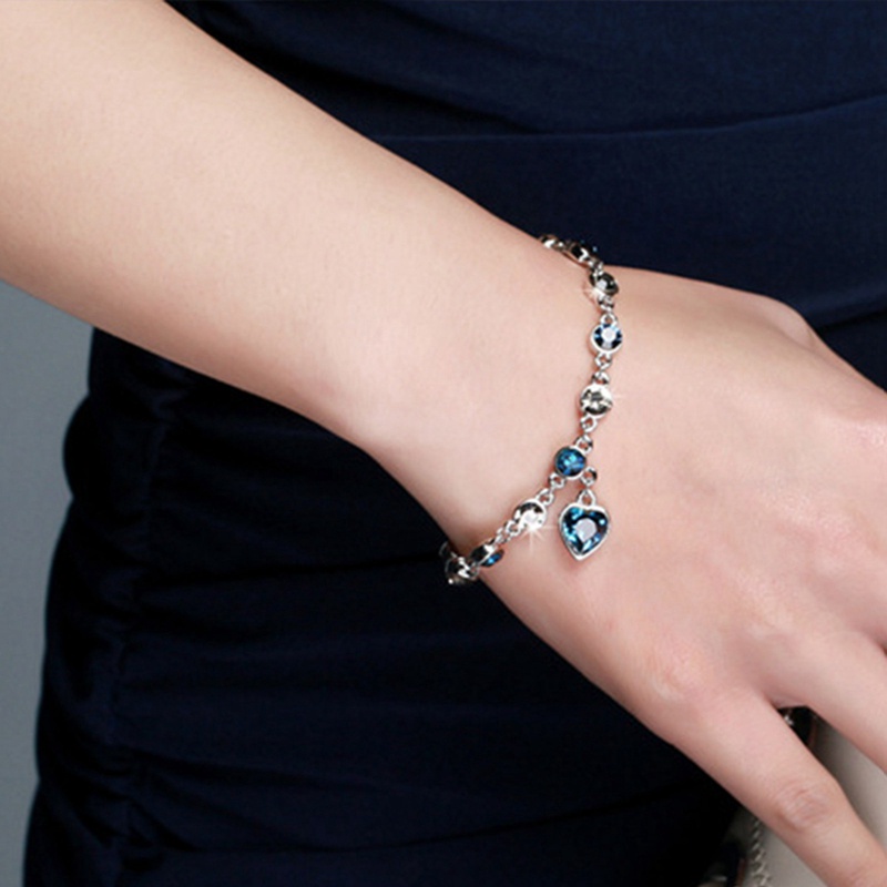 Korean Fashion Austrian Crystal Bracelet Heart Of The Heart Of The Heart