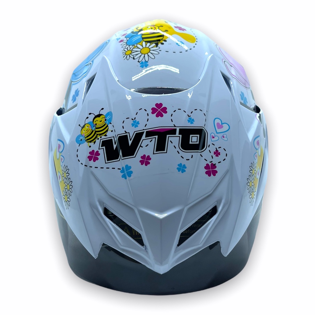 Helm WTO Z1R Pet - Bee In Love - Putih - Half Face ALL SIZE