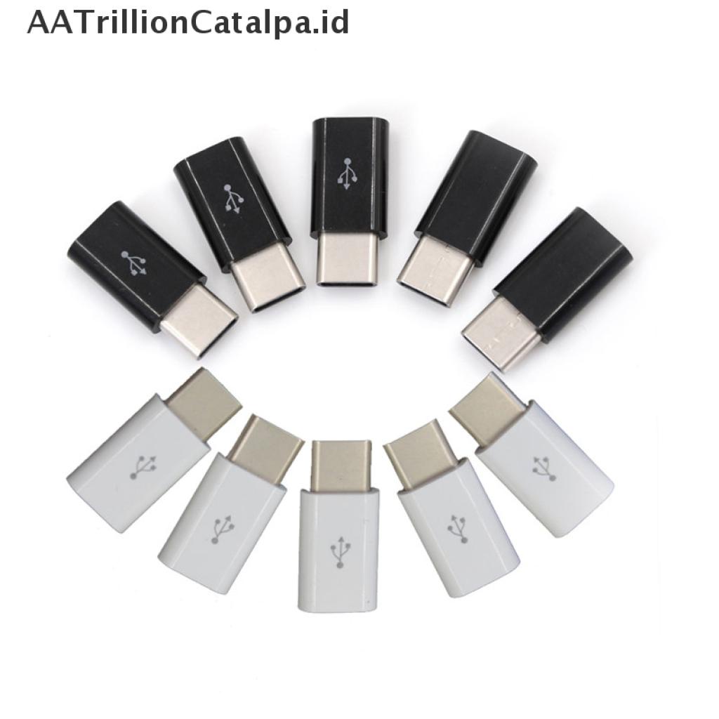 5pcs Adapter Konverter Konektor USB Tipe C Male Ke Micro USB 3.1