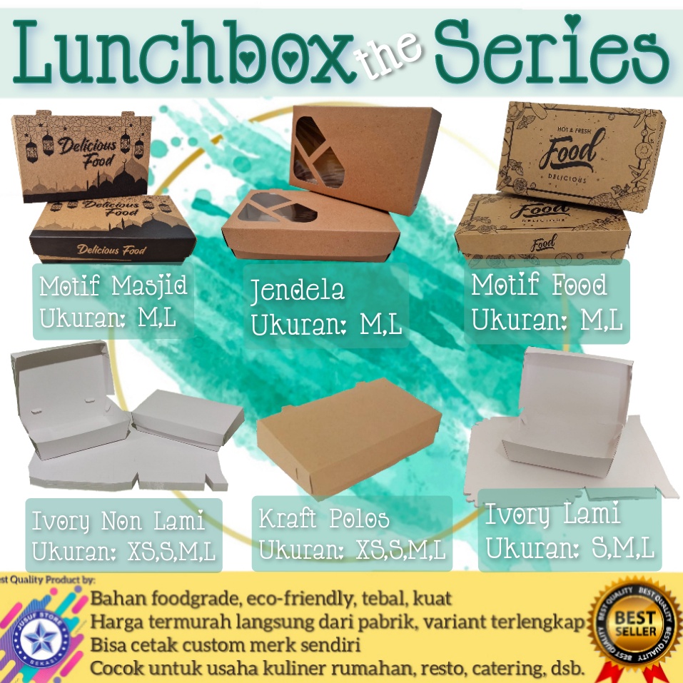 Foto Paper Lunch Box S M L, Lunch Box Paper, Paper Box Lunch, Kemasan ayam Geprek, Box Ayam Geprek