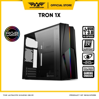 Casing PC Armaggeddon TRON 1X Casing PC Gaming M-ATX | Gaming RGB Front Panel | Support 330 GPU
