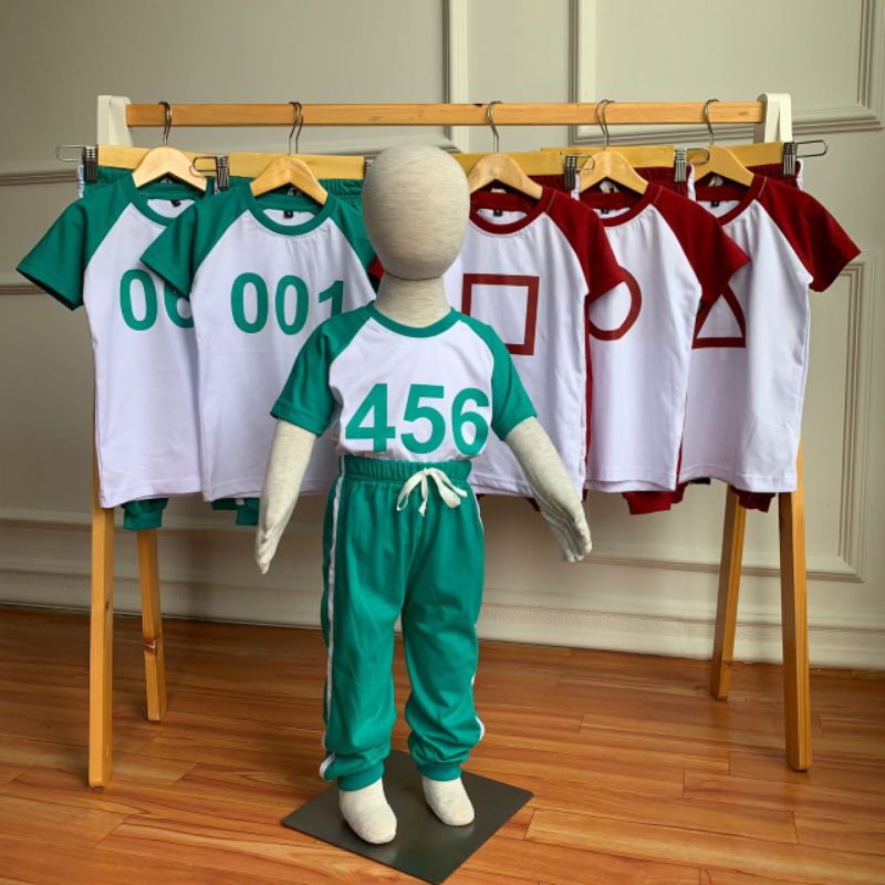 setelan squid game anak unisex , setelan anak