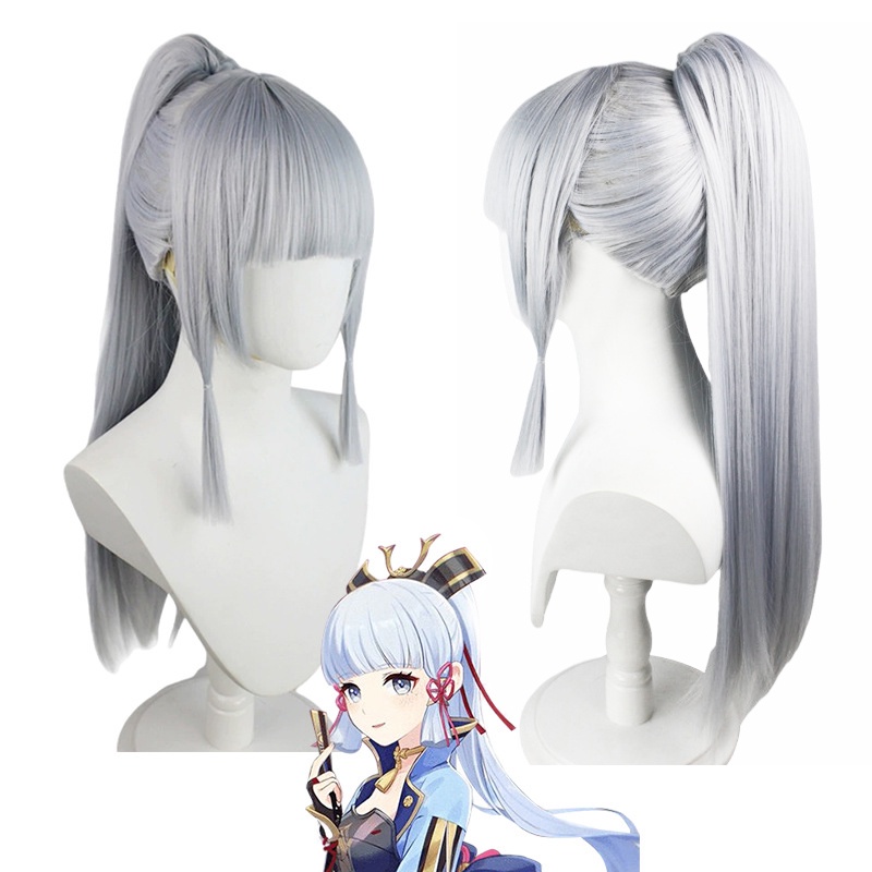 LOL-62 wig kamisato ayaka genshin impact rambut palsu cosplay