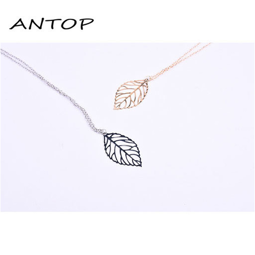 Kalung Rantai Dengan Liontin Daun Bahan Alloy Untuk Wanita