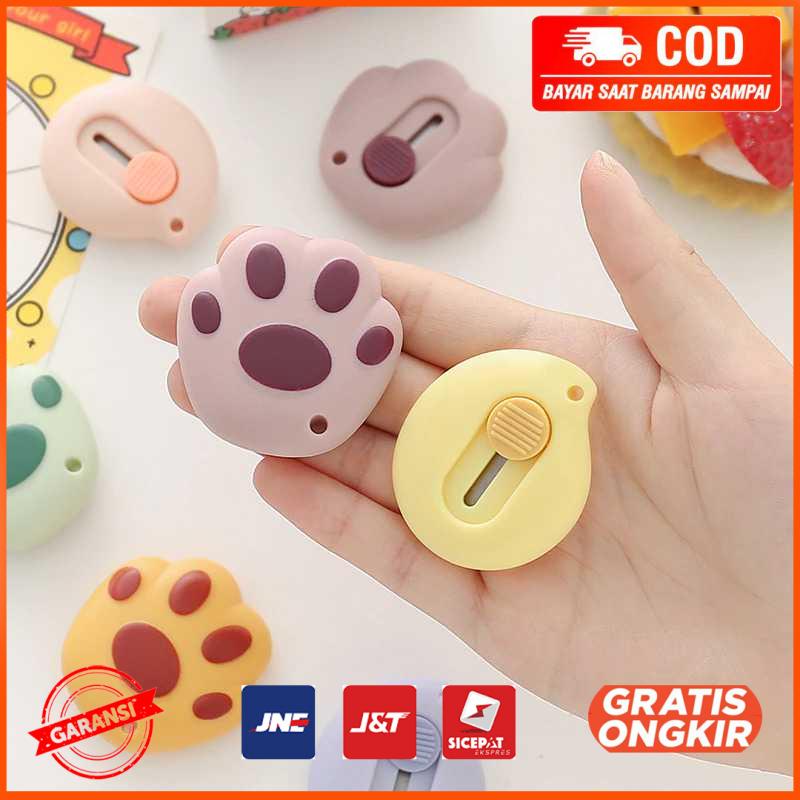 Pisau Cutter Mini Pemotong Kertas Desain Cat Paw