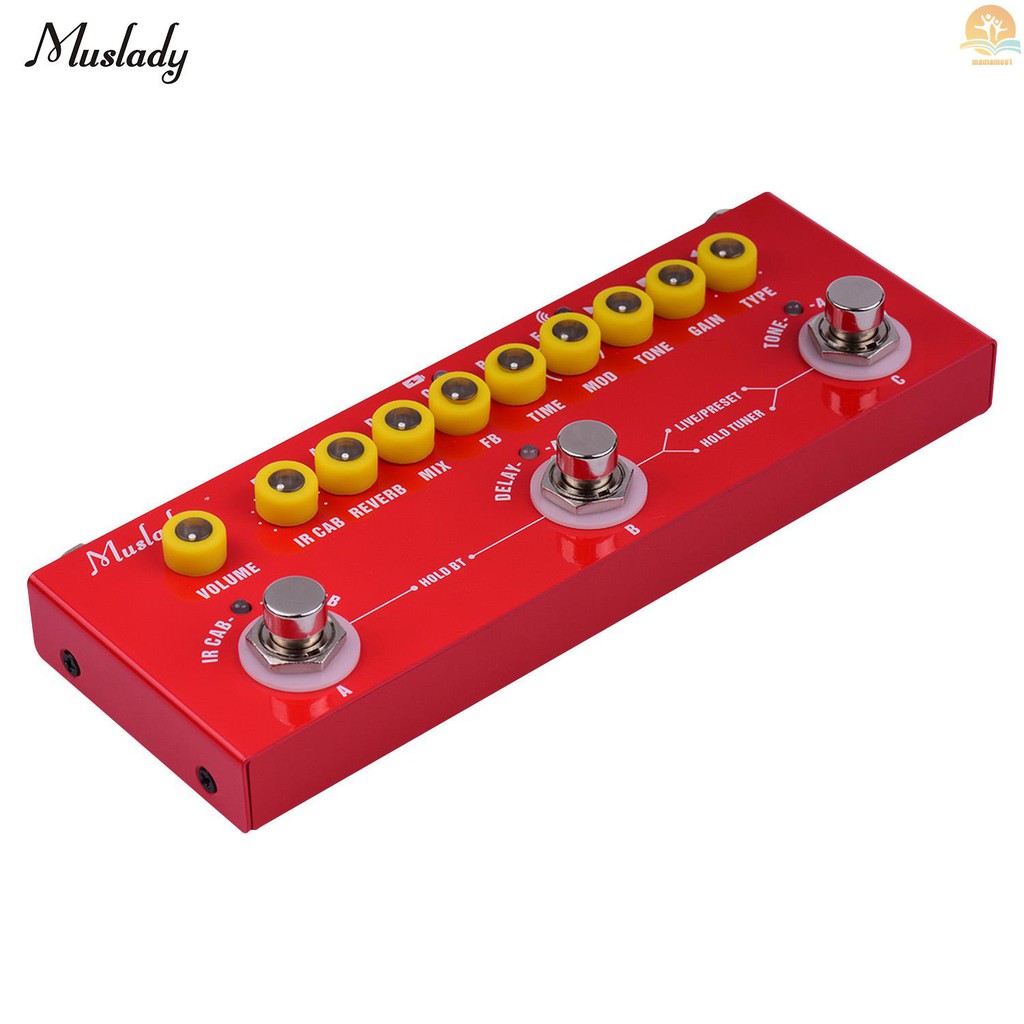 Muslady Pedal Efek Gitar Elektrik Portable Multifungsi Dengan Baterai Built-In