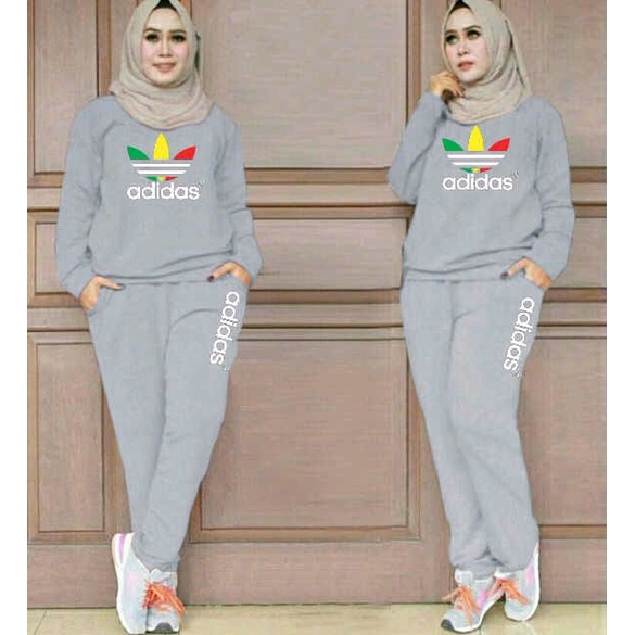 PIK - Setelan Training Pelangi XL (5700), XXL (6100), 3XL (7500),  4XL (7900) /Celana Olahraga Wanita JUMBO