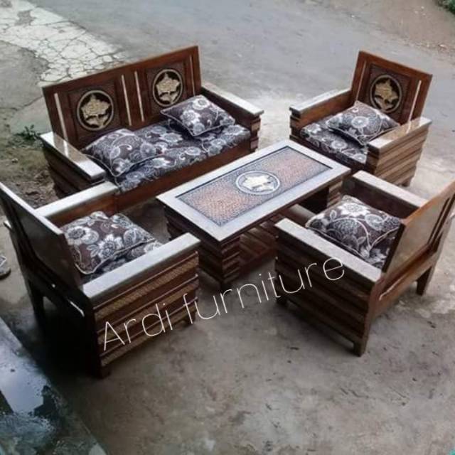 Free ongkir kursi tamu ukir matras dan bantal peluk meja kursi bahan kayu jati ukiran jepara