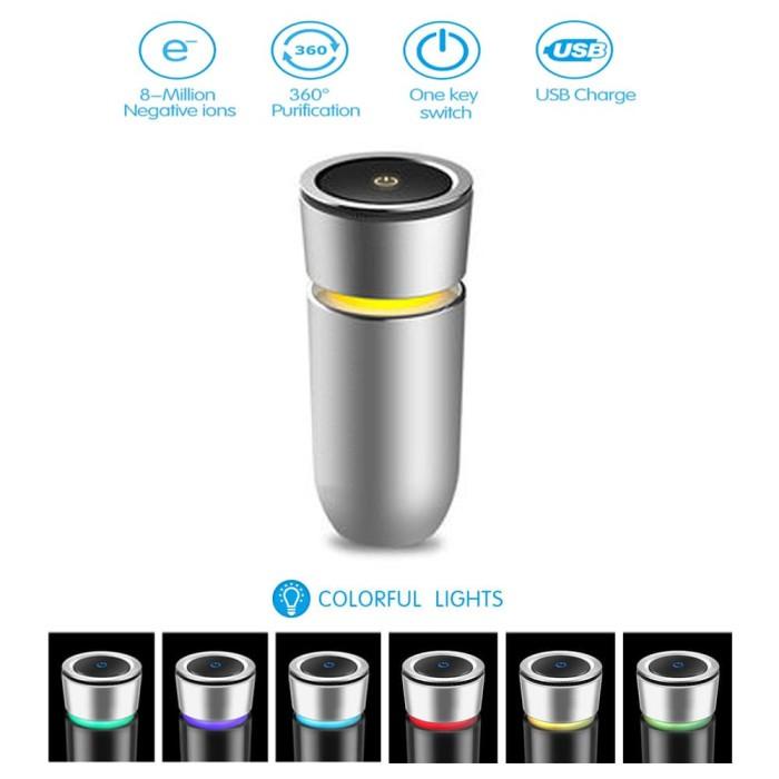 Parfum Mobil Car Air Purifier Ionizer Anion Cup Holder Pembersih Udara Mobil