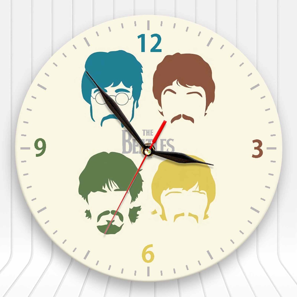 JAM DINDING KAYU UNIK BAND THE BEATLES - DEKORASI RUANGAN KAMAR - HADIAH ULANG TAHUN - BTLS S1-02BTLS-03