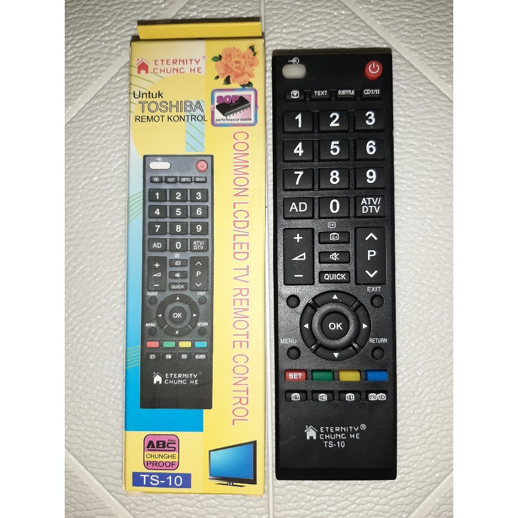 Remot Remote TV TOSHIBA Multi LED Regza TS-10 LCD LED tanpa setting