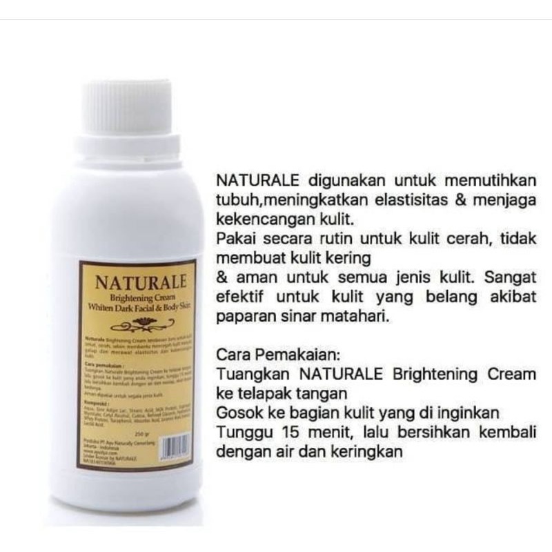 NATURALE BRIGHTENING BODY CREAM/BLEACHING NATURALE/KRIM PEMUTIH BADAN