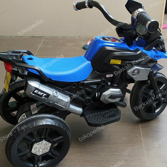 Sepeda Motor listrik Anak pakai Aki bisa Gowes 3 roda EXOTIC EMT 2214