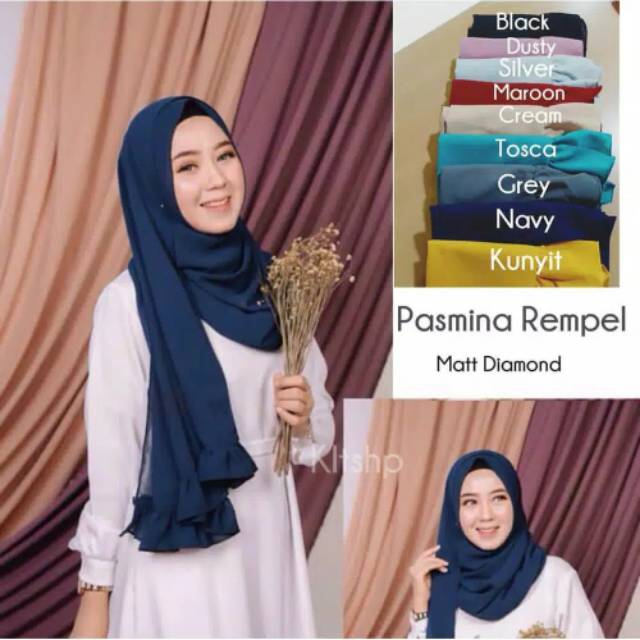 Hijab Pasmina Lyra Ruffle Rempel diamond Pashmina Shabyan Jumbo