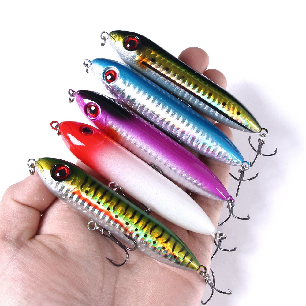 HENGJIA 1Pcs New Pencil Umpan Pancing 12g 10cm Swimbait Topwater Fishing Lure Ikan Bass Bait Kail Tackle