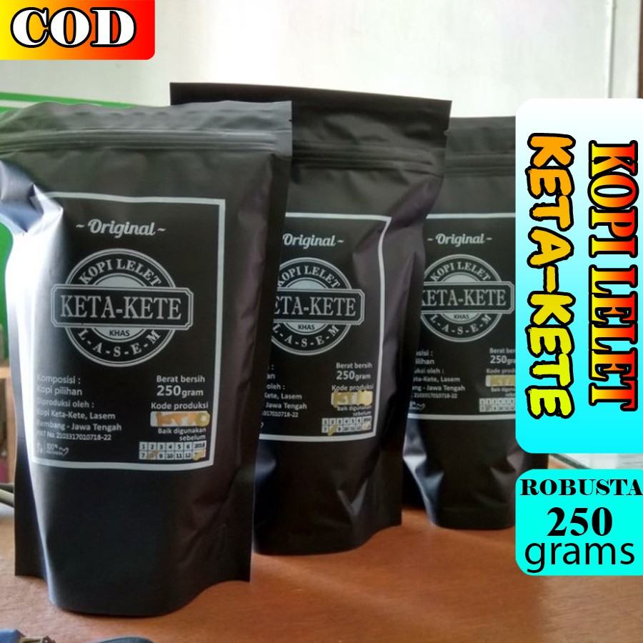 

KOPI LELET HITAM LASEM 250 G | MEREK KETA-KETE MURAH MERIAH