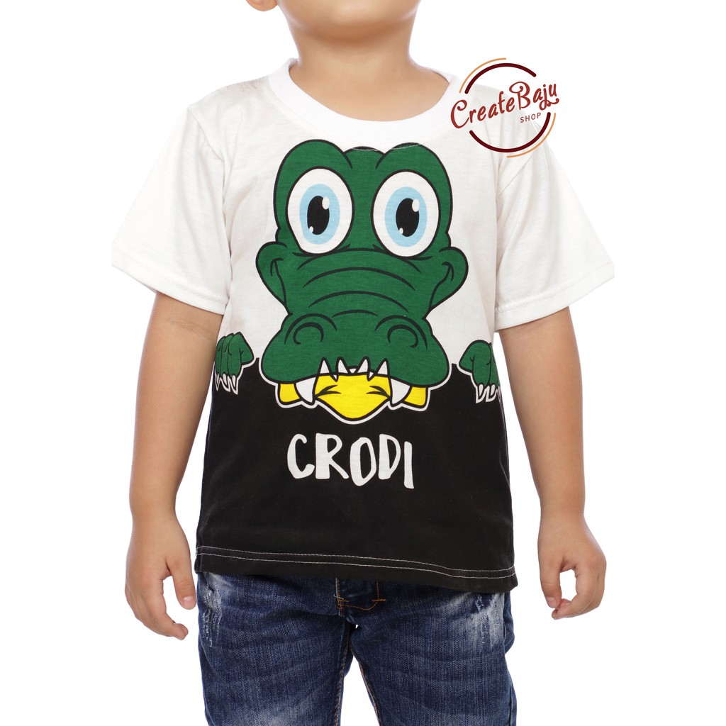 KAOS ANAK LAKI CRODI BUAYA 1-7 TAHUN BAJU ATASAN ANAK LAKI FASHION TERMURAH BAHAN KATUN