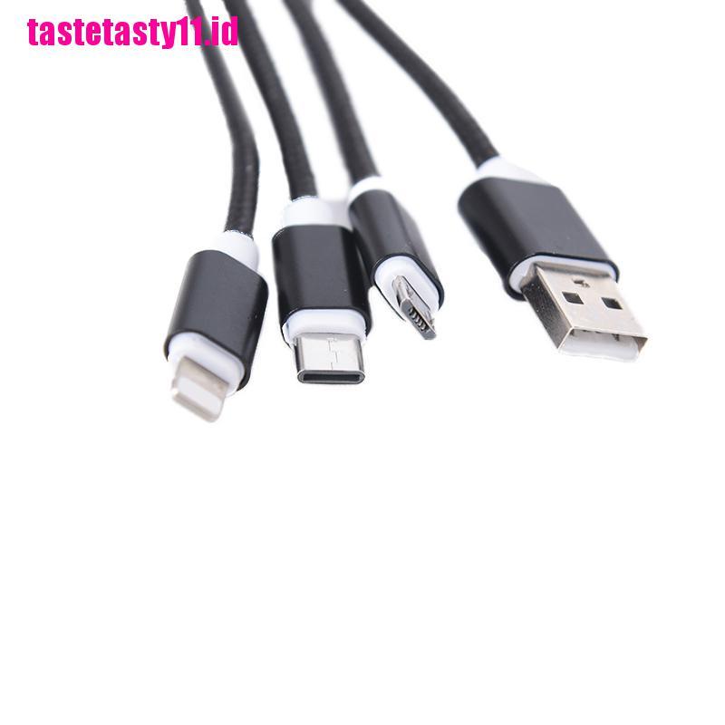 3 in 1 Kabel Data Charger Micro USB Tipe C Untuk iPhone