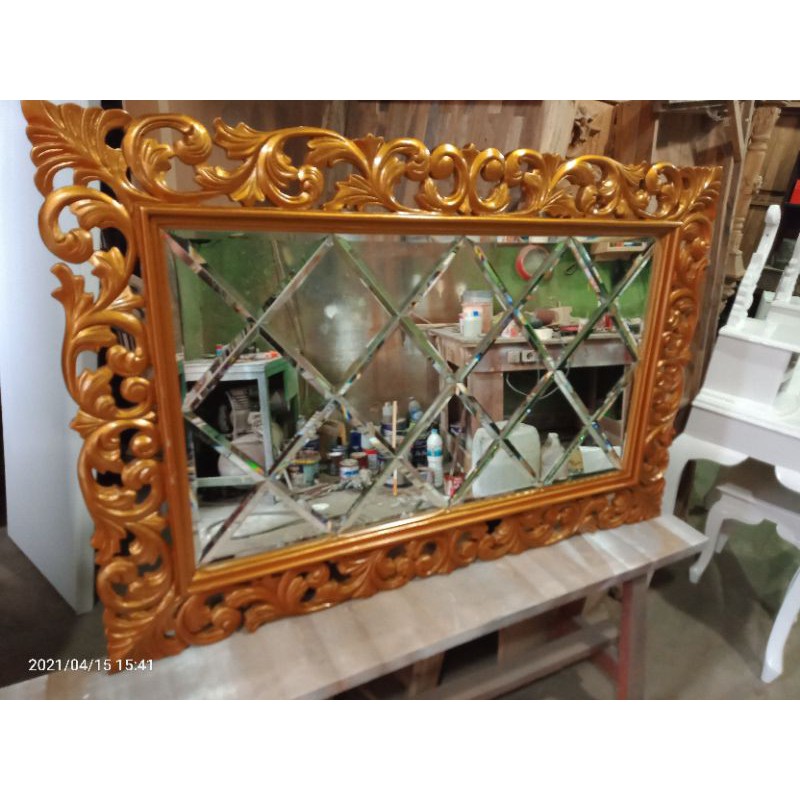 PIGURA KACA FRAME UKIR KACA BEVEL 5MM