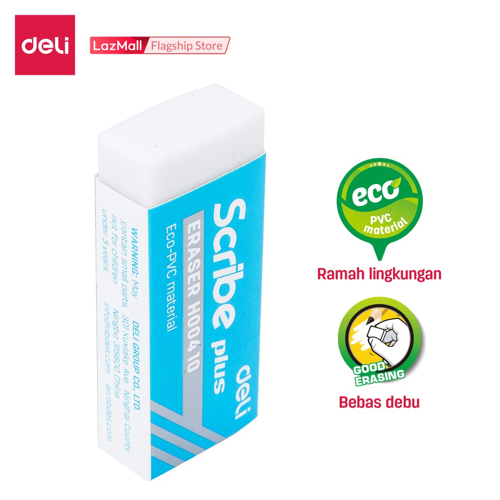 

Deli Penghapus Eraser Scribe 40/60 x 24 x 12mm Bersih Clean Putih EH00X10