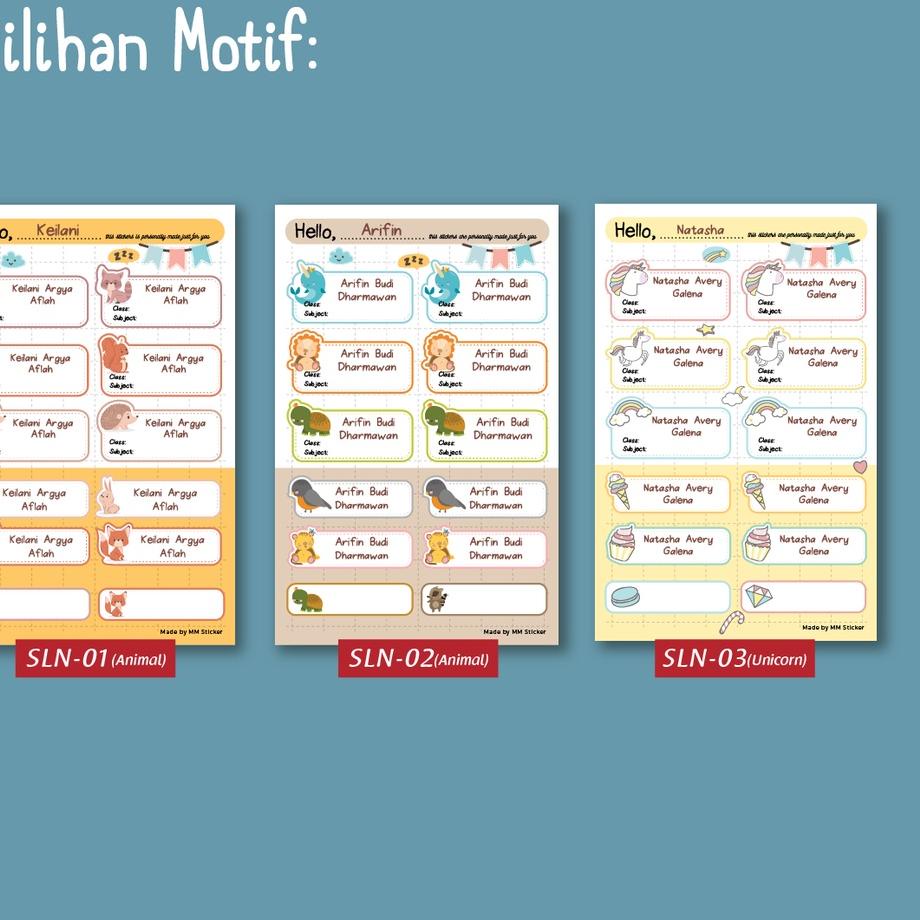 

Update CUSTOM Sticker Nama/ Sticker Label Nama/ Sticker Buku Pelajaran/ Sticker Nama Anak