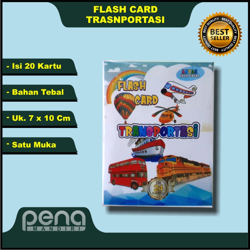 FLASH CARD ANAK - Belajar Mengenal Macam-macam Transportasi Kartu