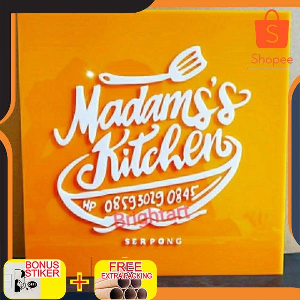 

Costum Papan Nama toko acrylik timbul 30x30 Elegan