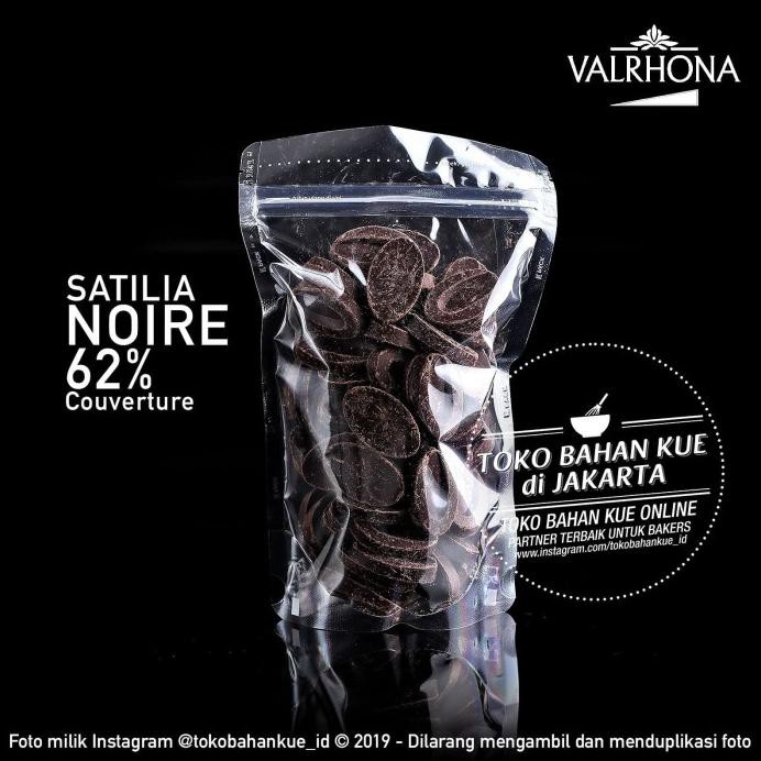 

VALRHONA SATILIA NOIRE 500GR DARK CHOCOLATE COUVERTURE 62% COKLAT COIN
