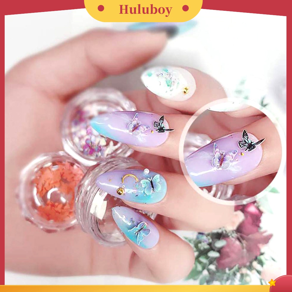 Huluboy Huluboy♡ Stiker Kupu-Kupu Mini Untuk Dekorasi Manicure DIY