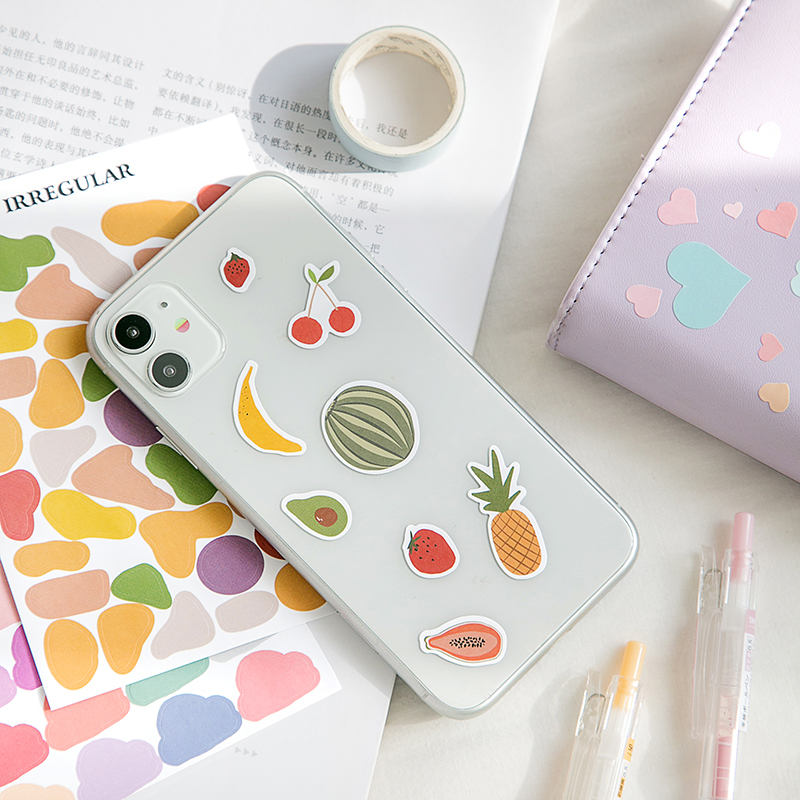 imoda 1lembar Stiker Berwarna-warni Lucu Diary Jurnal Alat Tulis Serpihan Scrapbooking DIY Dekorasi-6