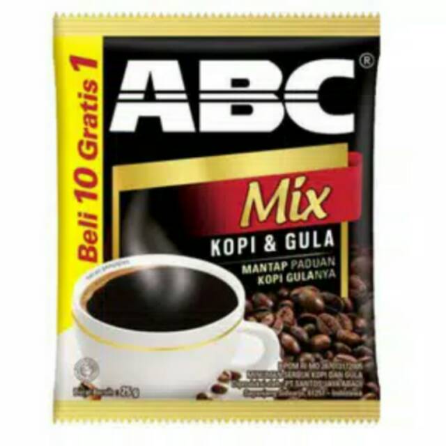 

ABC MIX Kopi +Gula isi 24 saset(27gram)