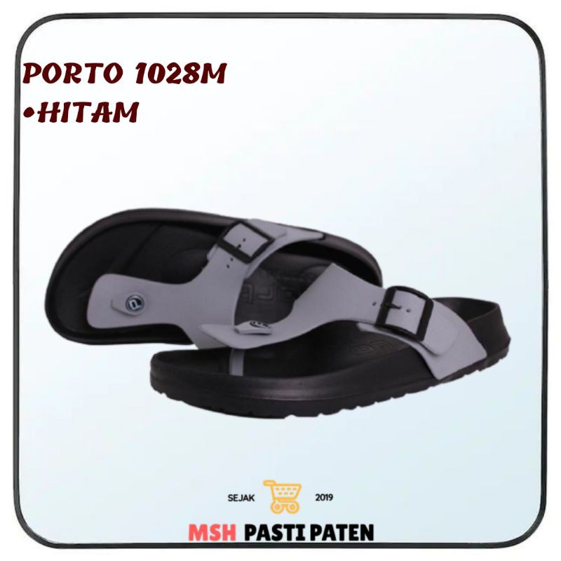 Sandal jepit cowo  PORTO 1028 M SIZE 40-44 ORIGINAL Sandal gesper pria Sandal karet pria dewasa Sandal tahan air