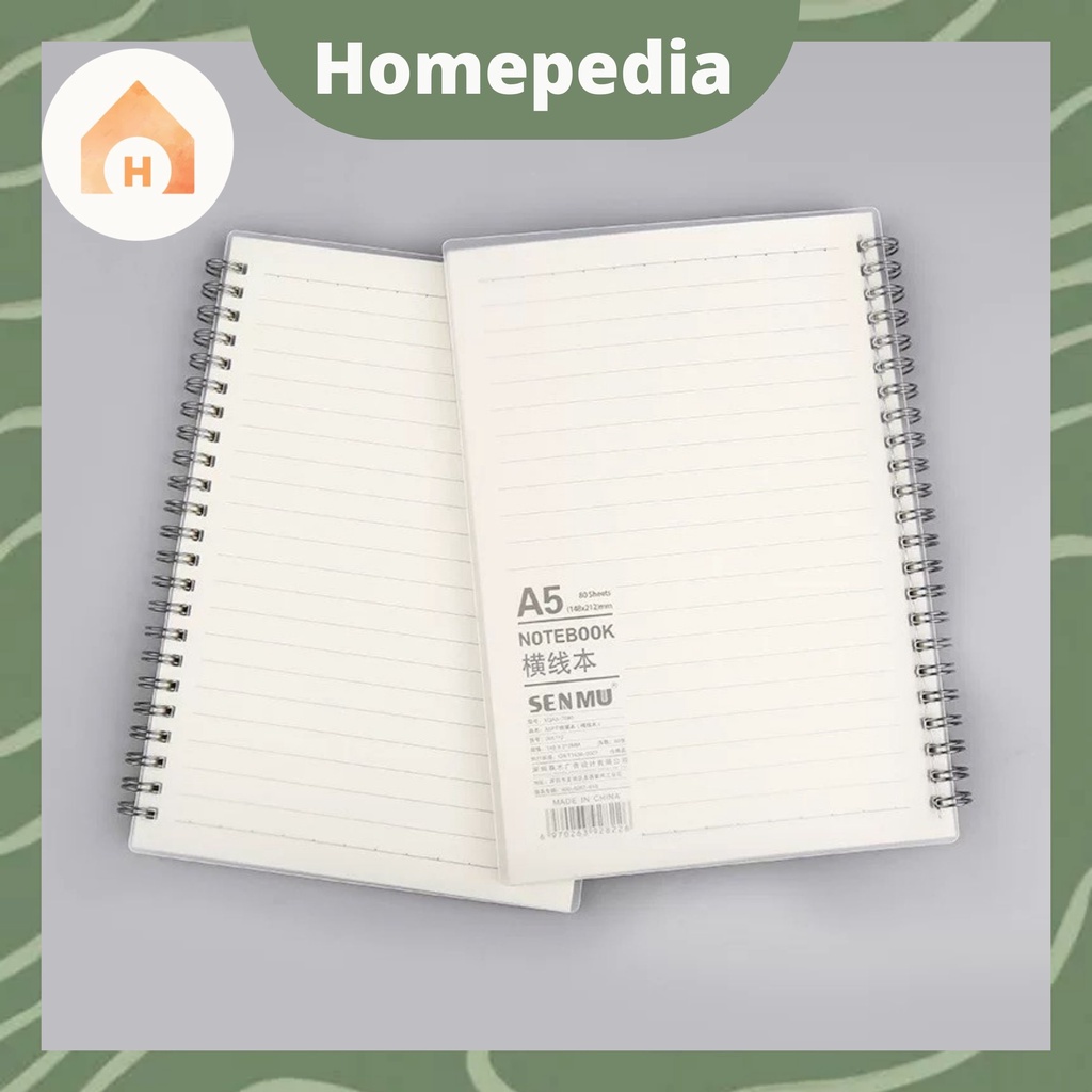 

Notebook A5 Spira; Clear Cover Garis Buku Tulis Murah Aesthetic Jurnal Buku Catatan