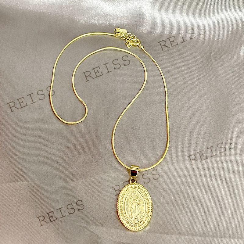 REISS St Benediktus Perhiasan Kalung Notre Dame Emas Stainless Steel San