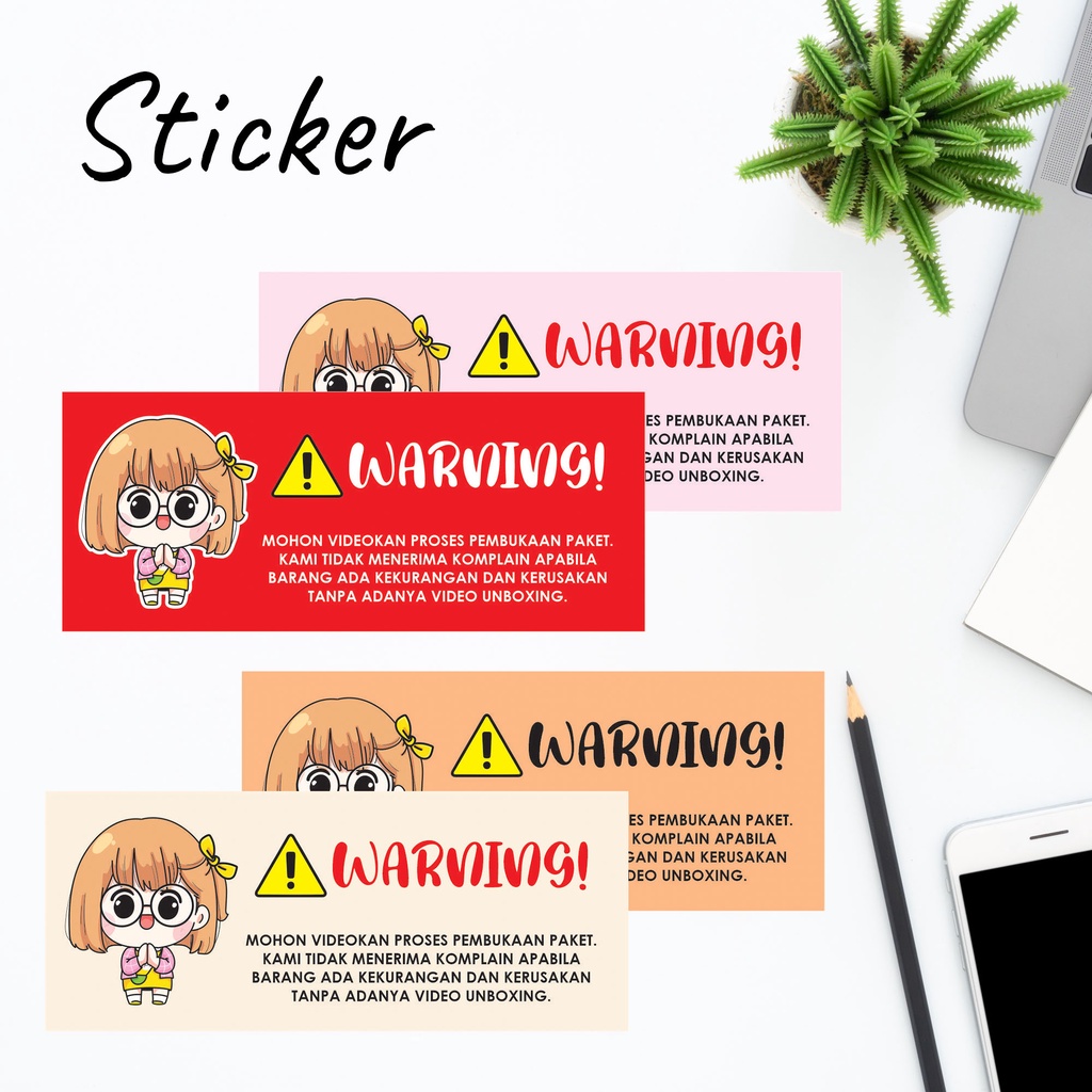 

20 Stiker Video Unboxing VU002 Warning