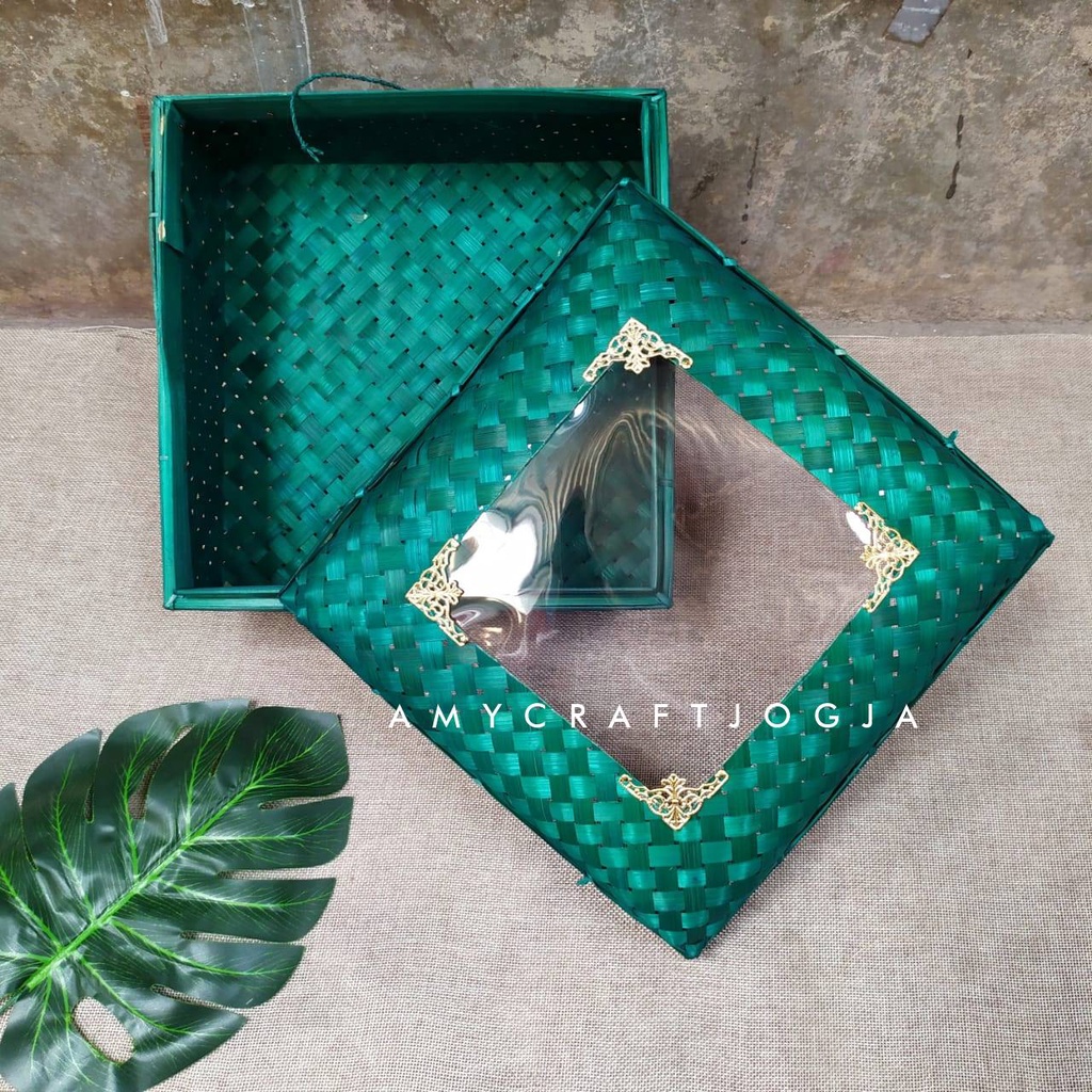 SOKASE MIKA WARNA M 25 x 25 cm / Box Hantaran / Box Seserahan / Kotak Hantaran Bambu / Parsel Bambu