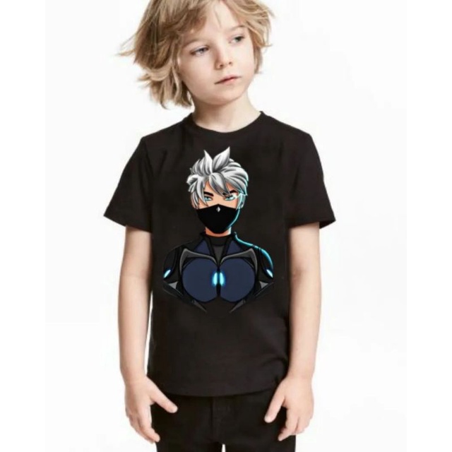 B192593 AMMIGO* ORIGINAL FREE FIRE BTS *BLACK04* Baju kaos anak laki-laki lengan pendek black hitam 