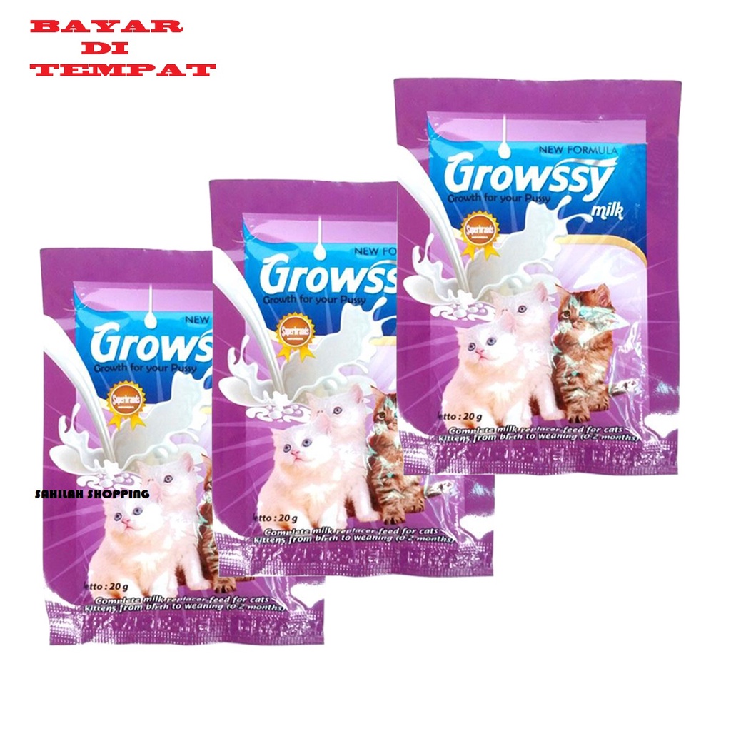 BOTOL DOT SUSU HEWAN KUCING ANJING PLUS SUSU GROWSSY 1 SACHET