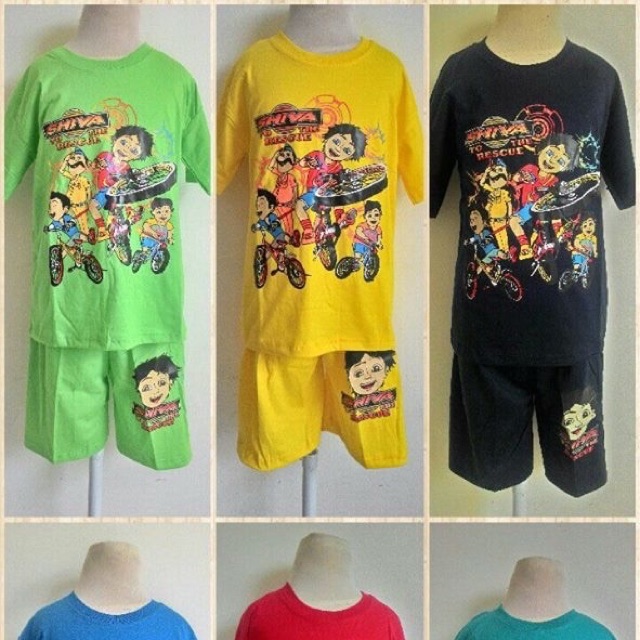 Setelan kaos anak unisex cewek cowok Shiva katun combed adem halus murah keren berkualitas bagus