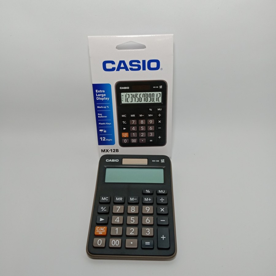 Kalkulator Desktop CASIO MX-12B 12 Digit Calculator Meja Office Desktop - Hitam