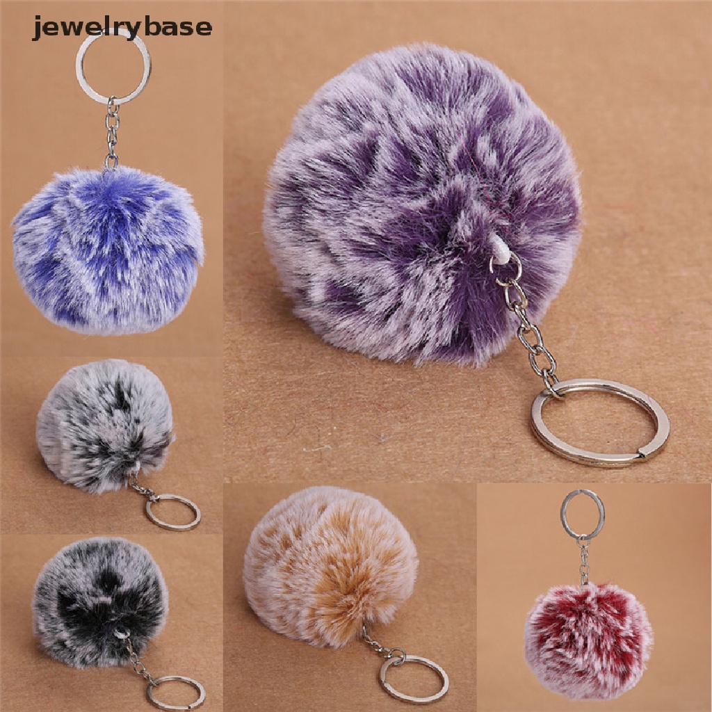 (jewelrybase) 2017 Gantungan Kunci Pompom Bulu Kelinci Imitasi