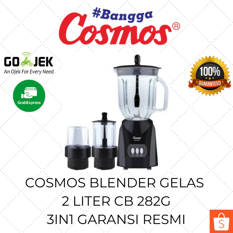 Jual Cosmos Blender Gelas Kaca 3in1 2 Liter CB 282G Belender Bumbu ...