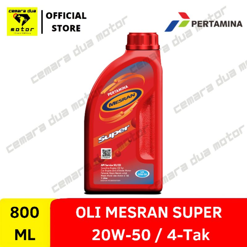 OLI PERTAMINA MESRAN SUPER 20W-50 4TAK 800ML OLI MOTOR OLI MOBIL OLI SPORT OLI MOTOR TUA KLASIK CLAS