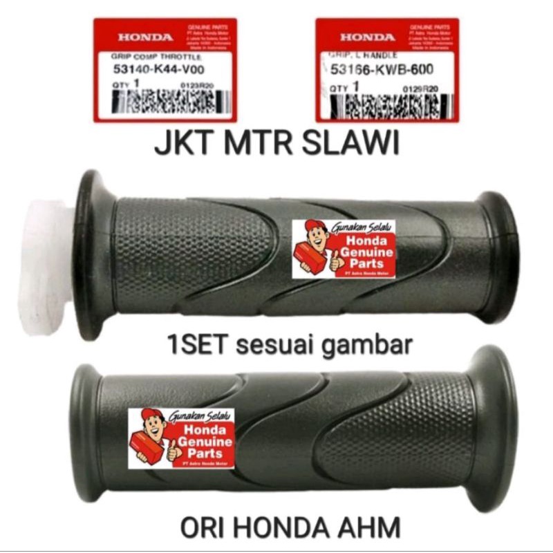 Set Grip Stang Karet Motor Plus Selongsong Gas Kanan Kiri untuk Beat F1 ESP Beat