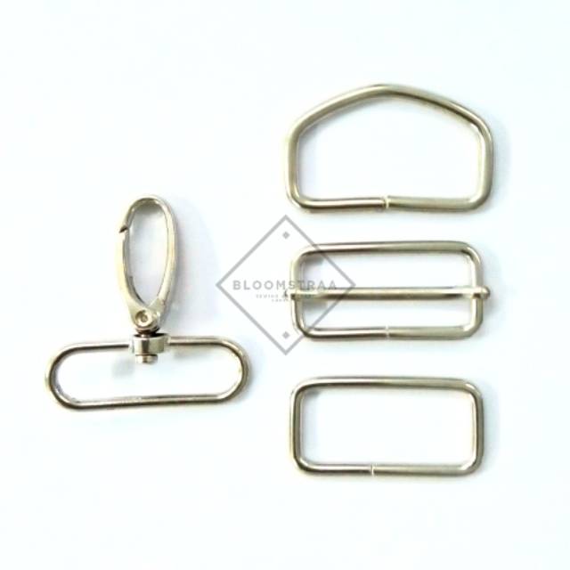 Set Ring Besi 4cm 40mm Ring Kait Ring D Jalan SRE Kotak Ring Tas Nickel ATG 4 cm 40 mm