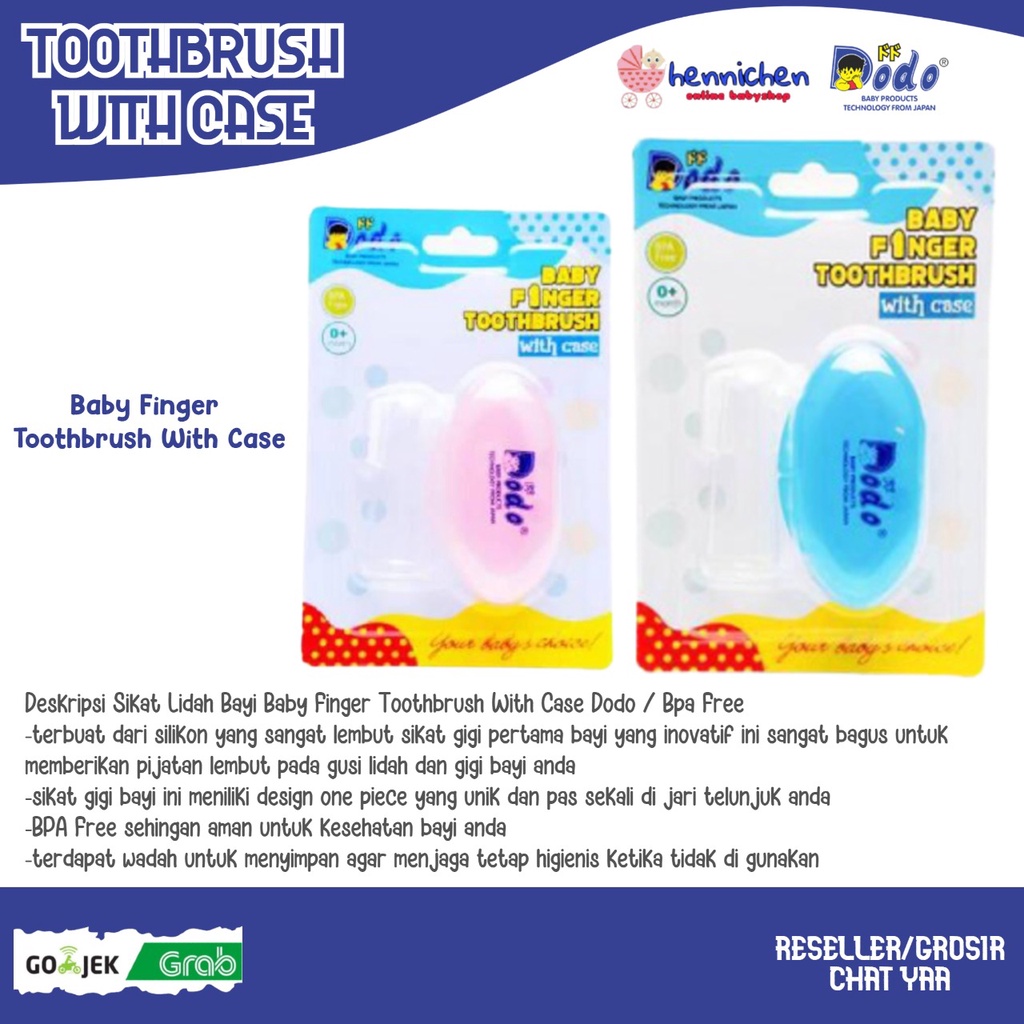 DODO Sikat Lidah Bayi Baby Finger Toothbrush With Case Dodo / Bpa Free