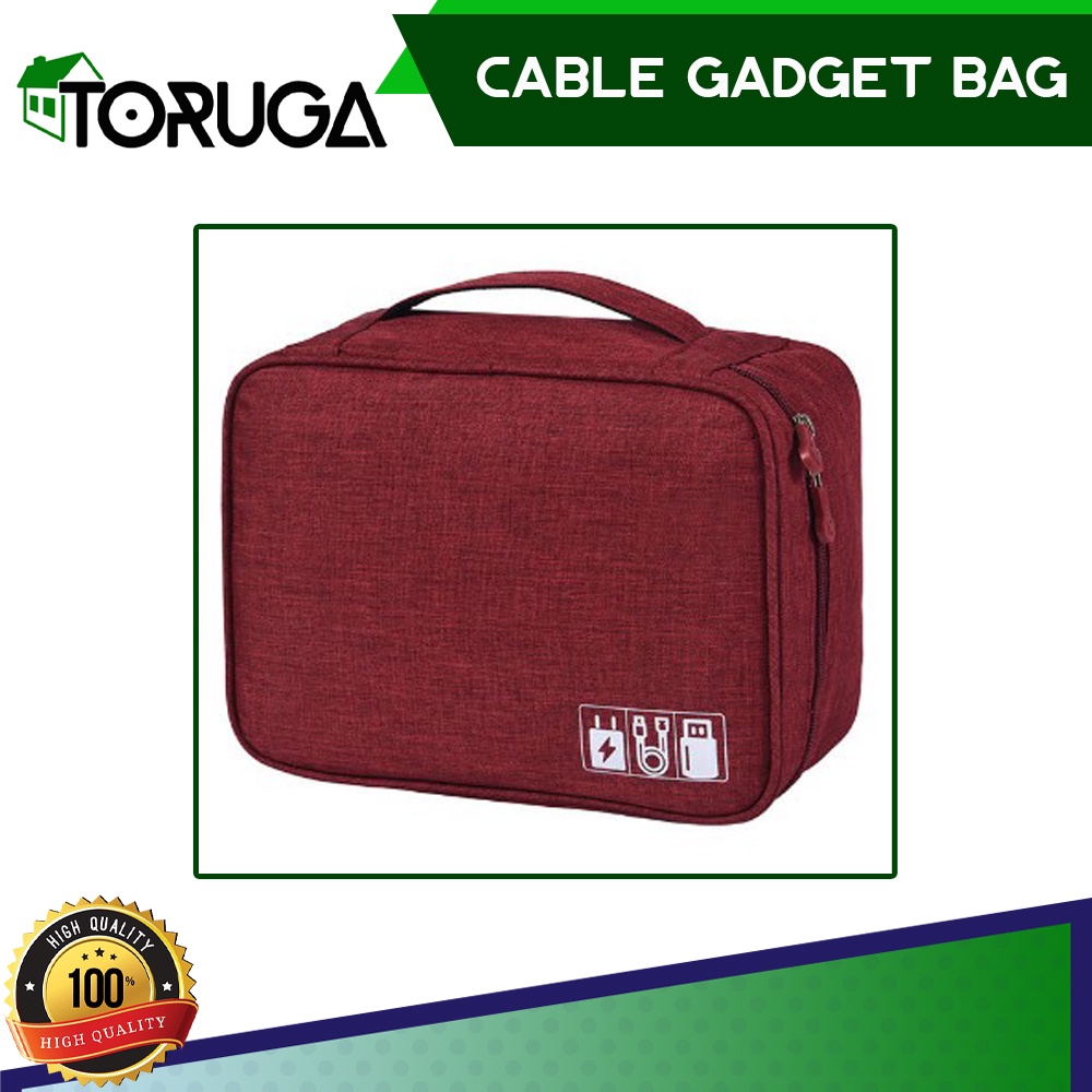 TRAVEL POUCH ORGANIZER CABLE GADGET BAG TAS KABEL CHARGER USB HP IPAD