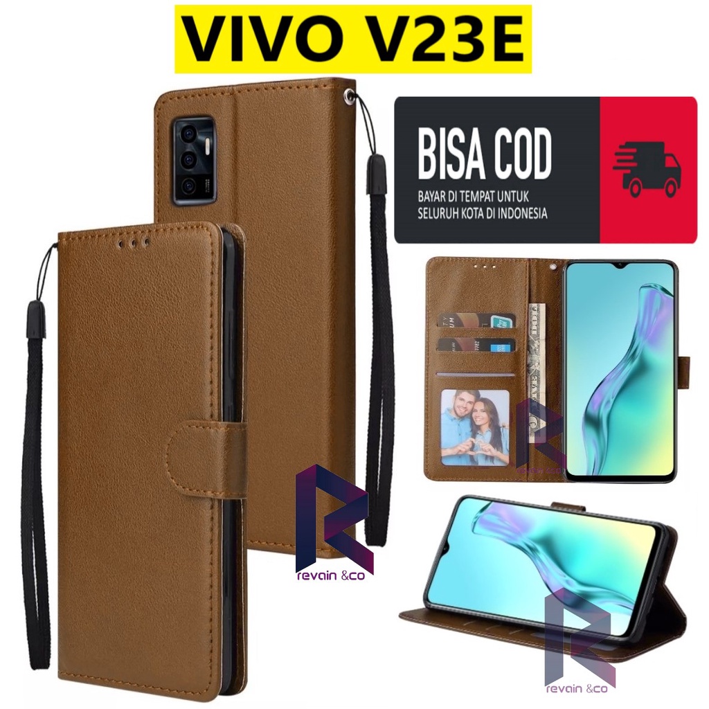 CASE VIVO V23E FLIP WALLET LEATHER KULIT PREMIUM SARUNG BUKA TUTUP FLIP CASE VIVO V23E