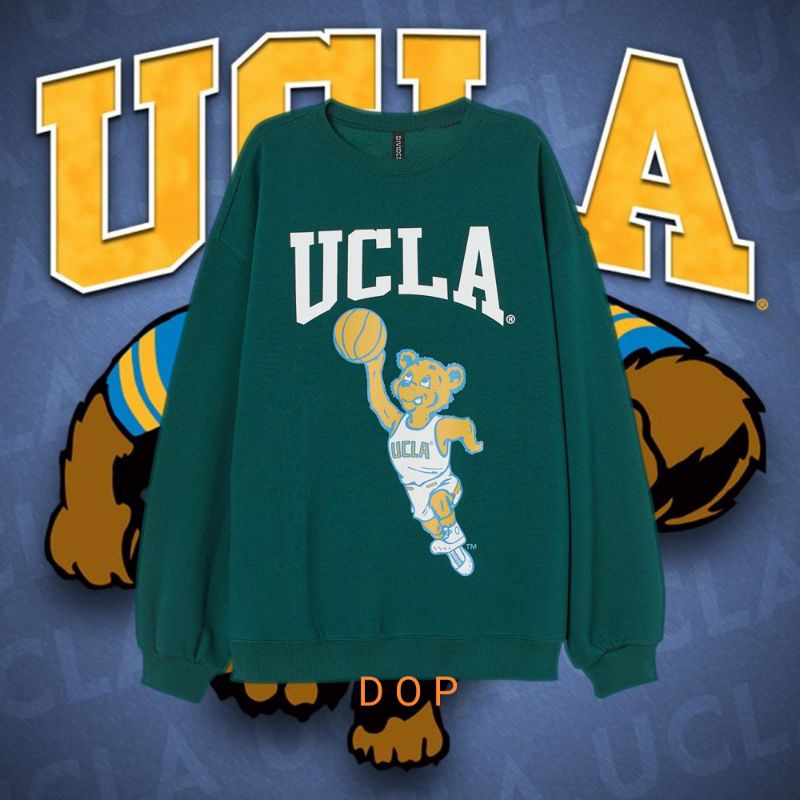 [COD] Crewneck Sweater Pria Wanita HnM H&amp;M UCLA Green Hijau Full Tag